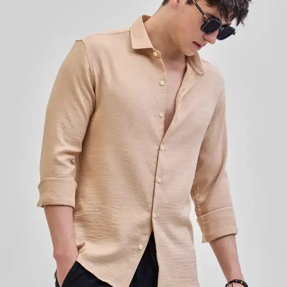 Peach Textured Shirt