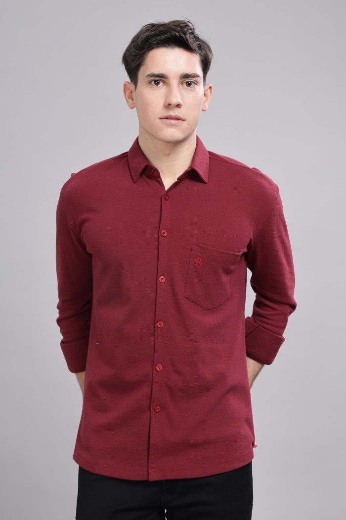 Maroon Shirt || Full Sleeve || 100% Cotton