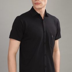 Black Shirt || Half Sleeve || 100% Cotton - Image 3