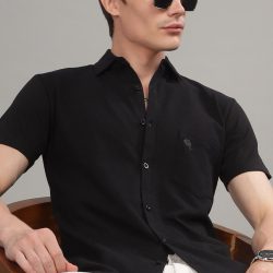 Black Shirt || Half Sleeve || 100% Cotton